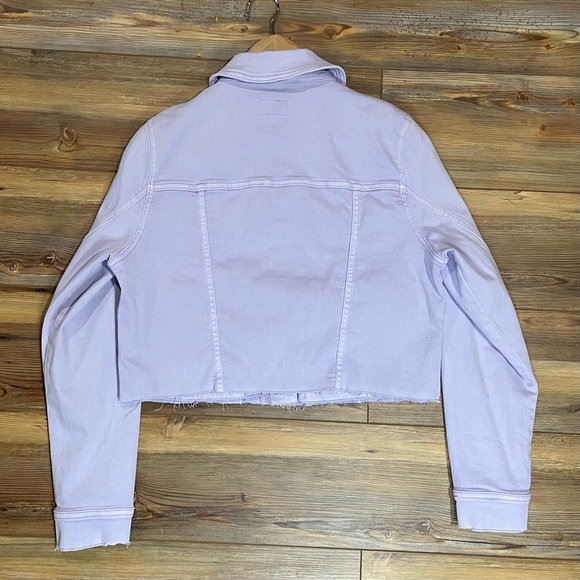 Judy Blue Lavender Denim Jacket Women’s Size Large Cropped Purple Jean JB7844 - Picture 9 of 13